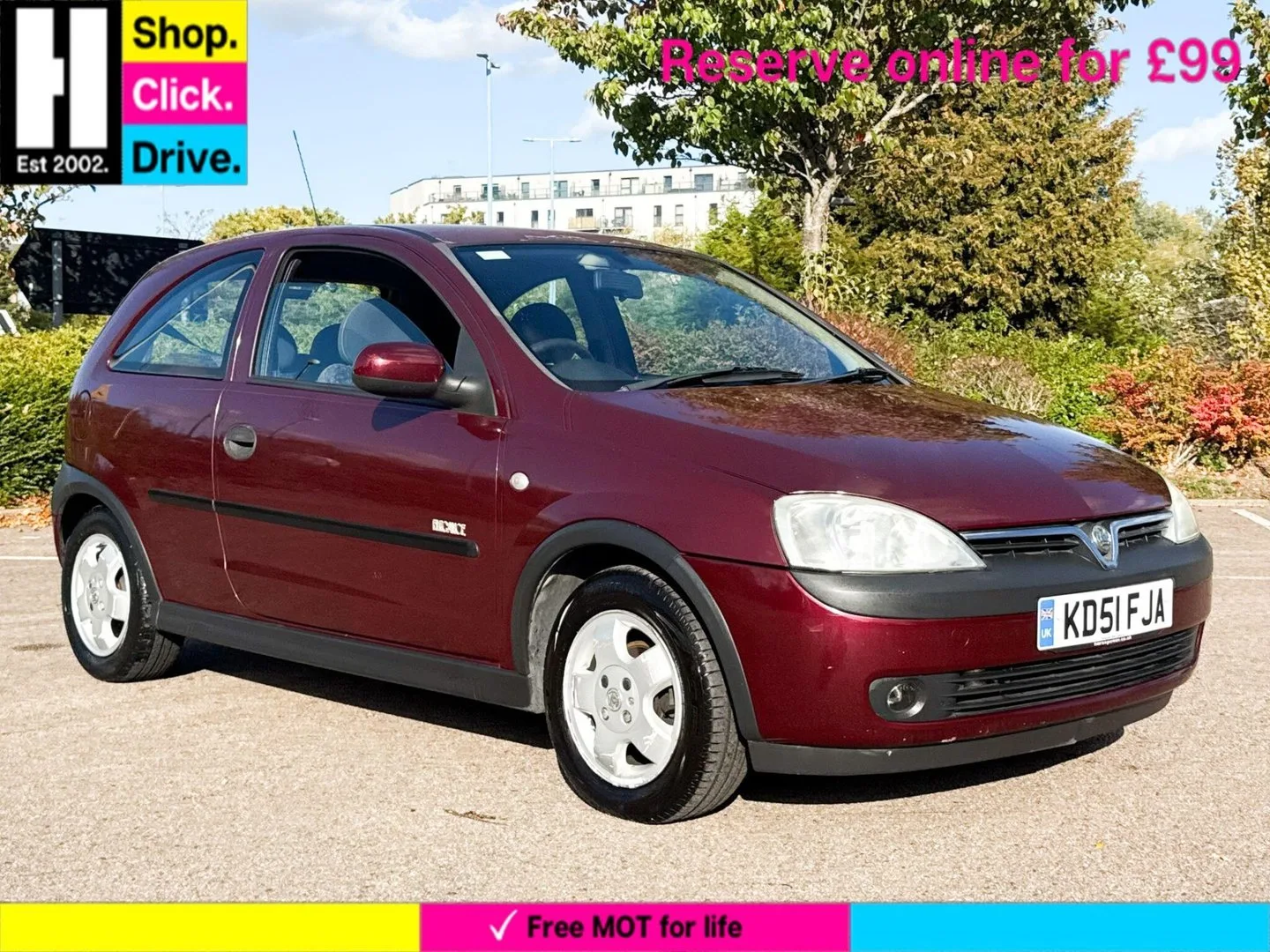 2001 Vauxhall Corsa 1.2i 16v Elegance Hatchback 3dr Petrol Manual (a/c) (151 g/km, 74 bhp)
