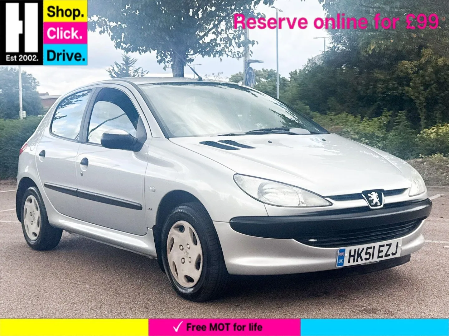 2001 Peugeot 206 1.4 LX Hatchback 5dr Petrol Manual (a/c) (149 g/km, 75 bhp)